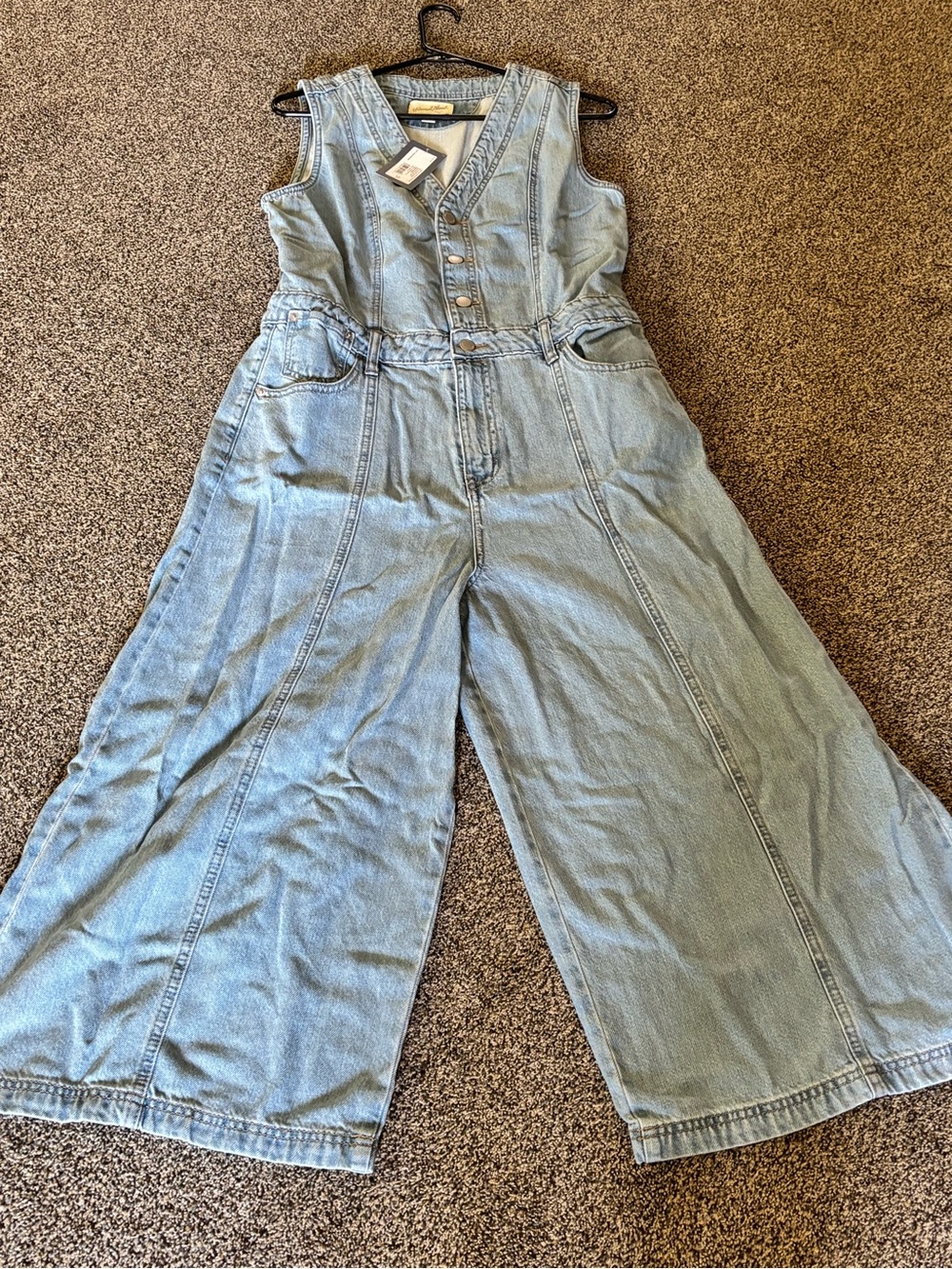 Universal Thread Light Blue Wide-Leg Denim Jumpsuit